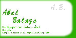abel balazs business card