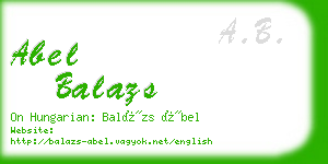 abel balazs business card